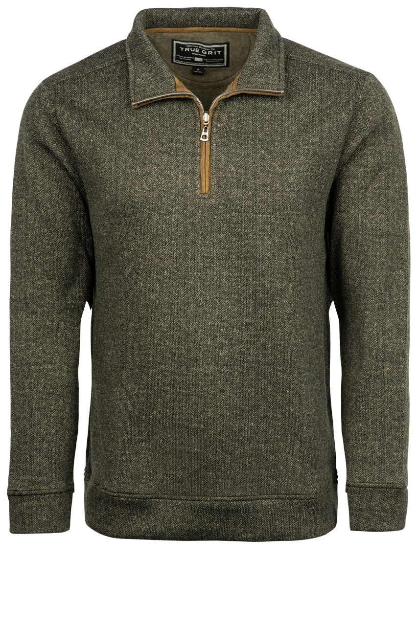 True Grit Herringbone Fleece Sweater