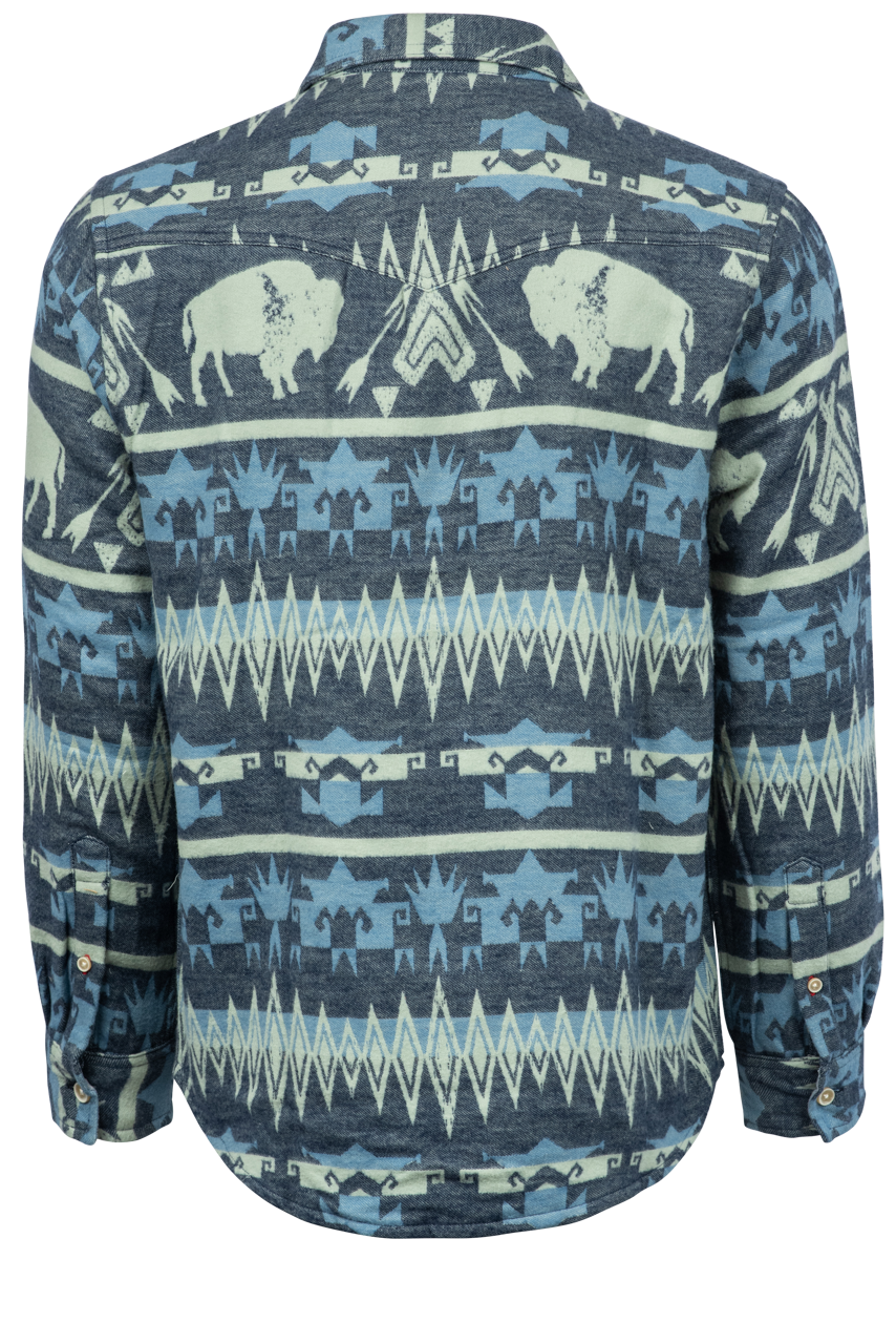 True Grit Spirit of the Sky Buffalo Blue Shirt