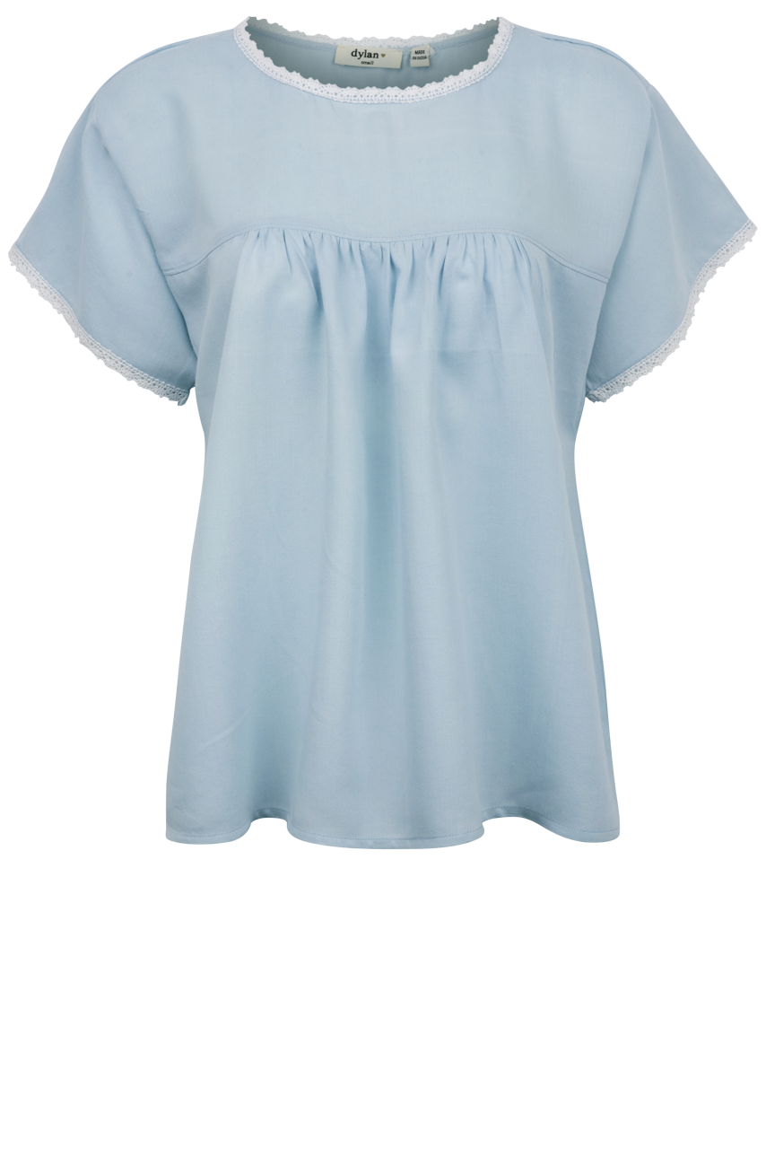 Dylan Chambray Lace Blouse