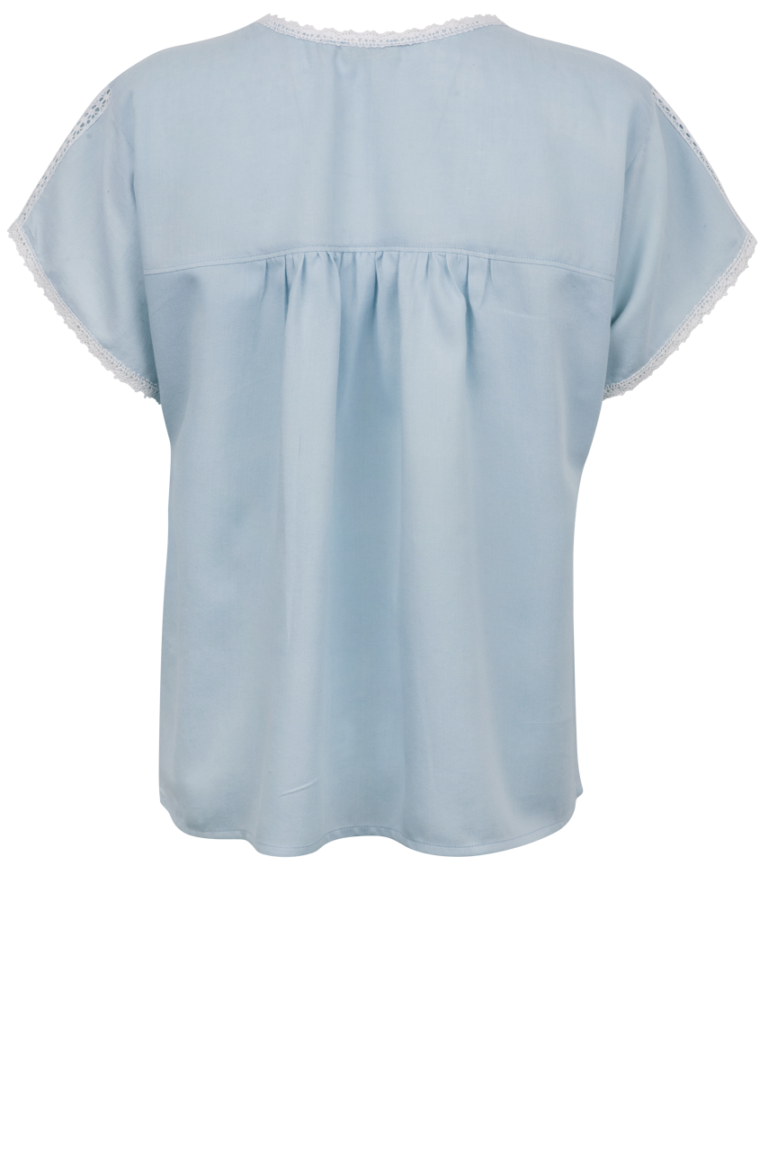 Dylan Chambray Lace Blouse