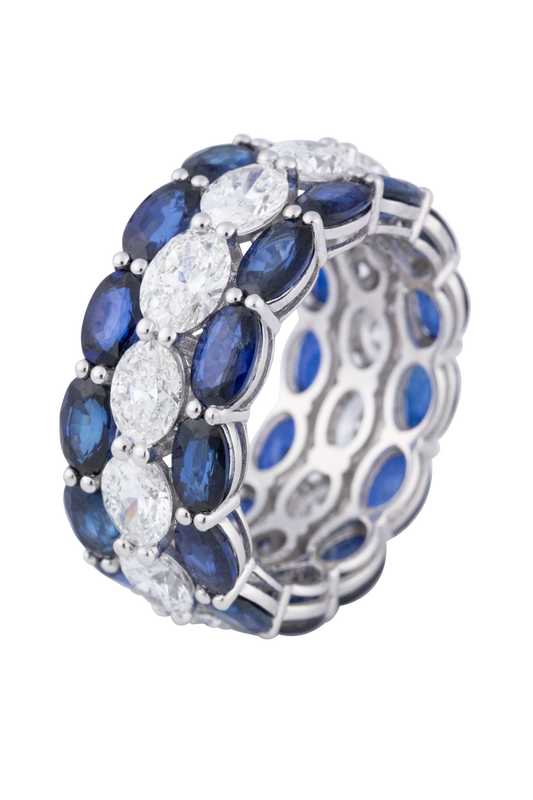Diamond & Sapphire Eternity Band