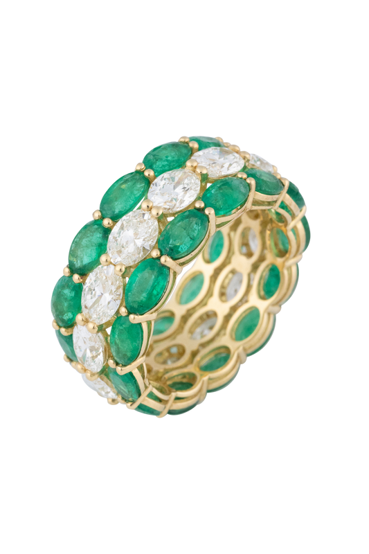 Diamond & Emerald Eternity Band