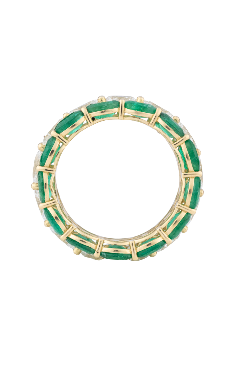 Diamond & Emerald Eternity Band