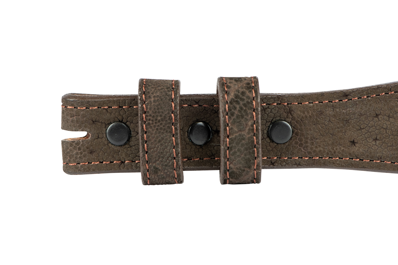 Chacon 1.25" Elephant Tapered Belt Strap - Chocolate