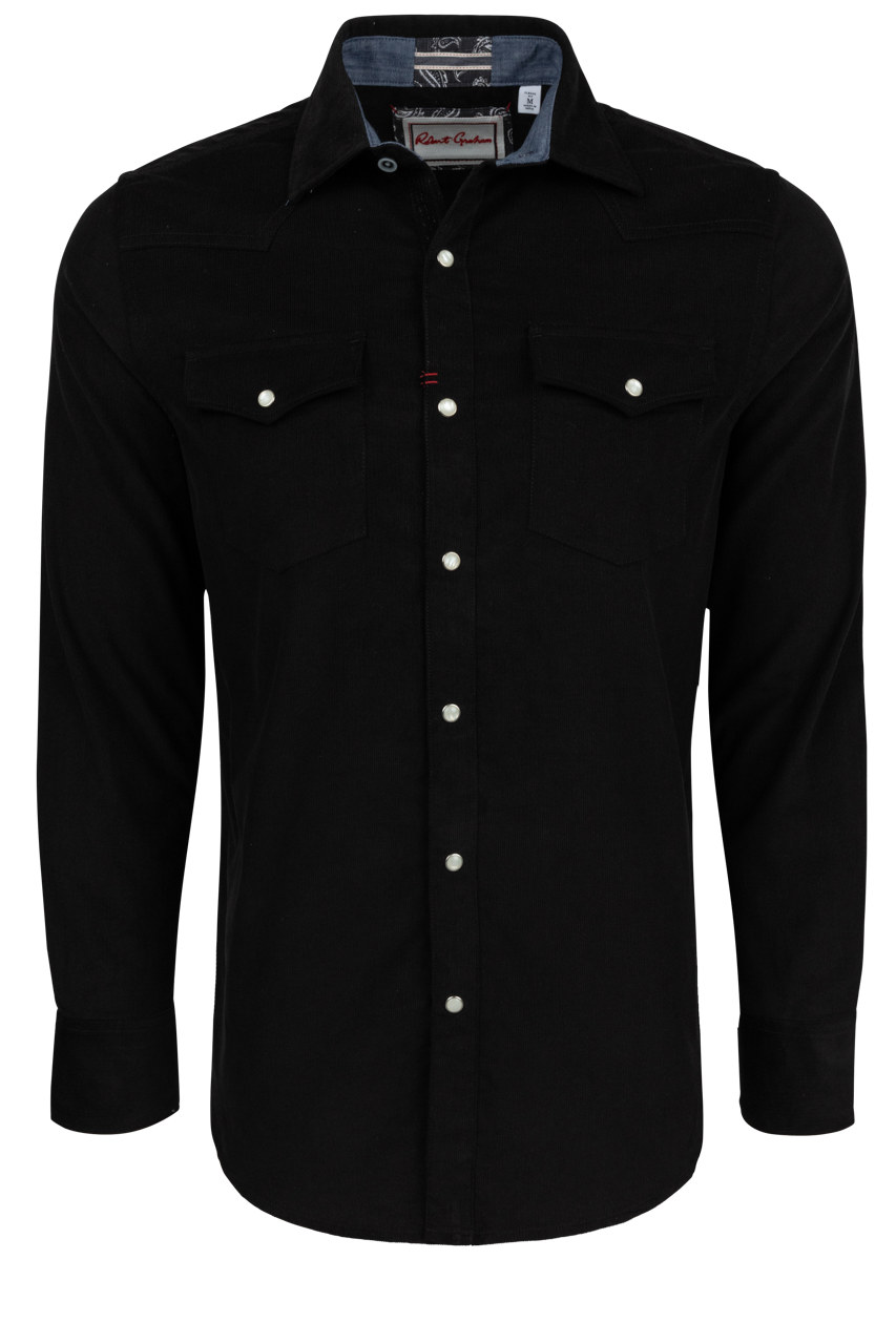 Robert Graham Wyatt Button-Front Shirt - Black
