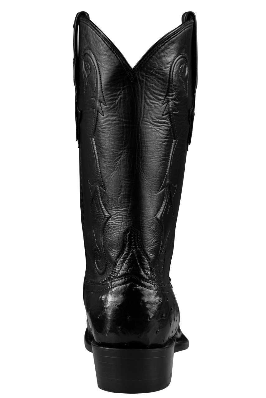Lucchese Men's Full Quill Ostrich Cowboy Boots - Black