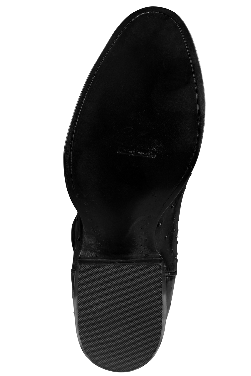 Lucchese Men's Full Quill Ostrich Cowboy Boots - Black