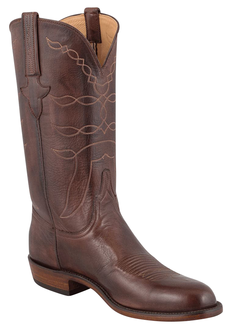 Lucchese Men's Baby Buffalo Roper Boots - Whiskey Brown