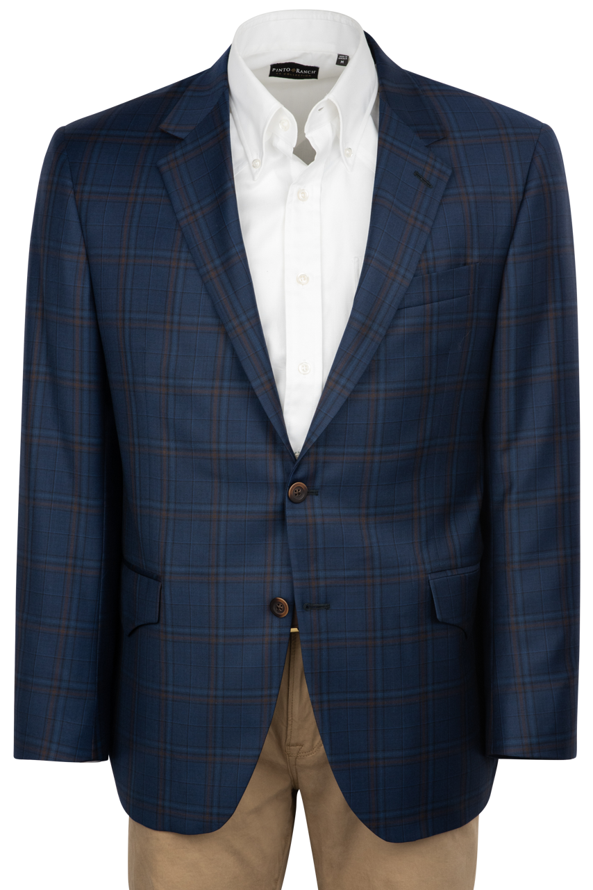 Navy windowpane sport sales coat