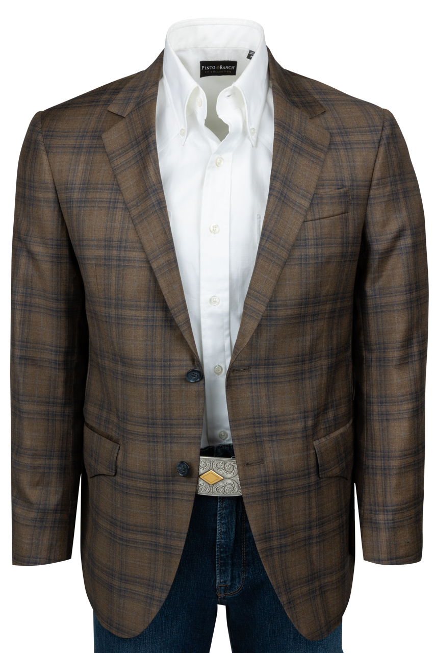 Pinto Ranch Chocolate Plaid Sport Coat