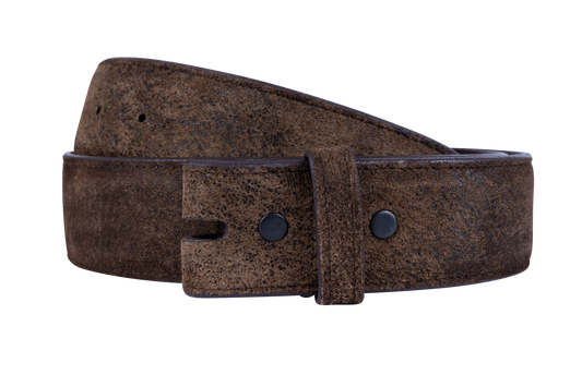 Stallion 1.5" Vintage Goat Belt Strap - Chocolate
