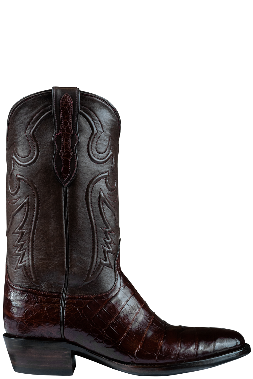 Black Jack Select Caiman Belly Cowboy Boots - Italian Red
