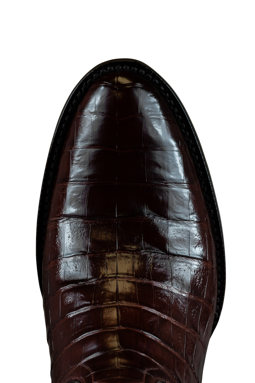 Black Jack Select Caiman Belly Cowboy Boots - Italian Red