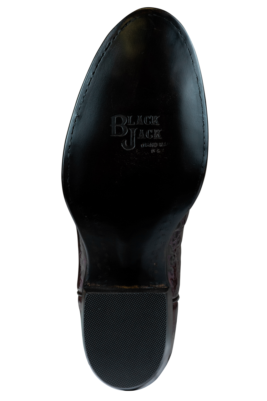 Black Jack Select Caiman Belly Cowboy Boots - Italian Red