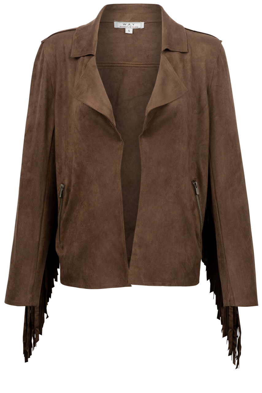 W.A.Y. Faux Suede Fringe Jacket