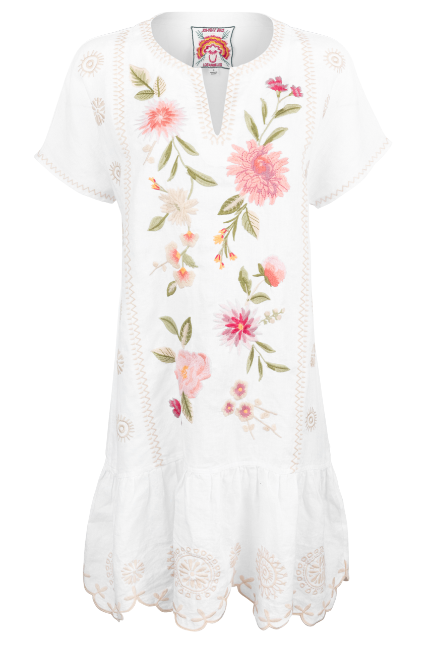 Johnny Was Relaxed Linen Flounce Dress
