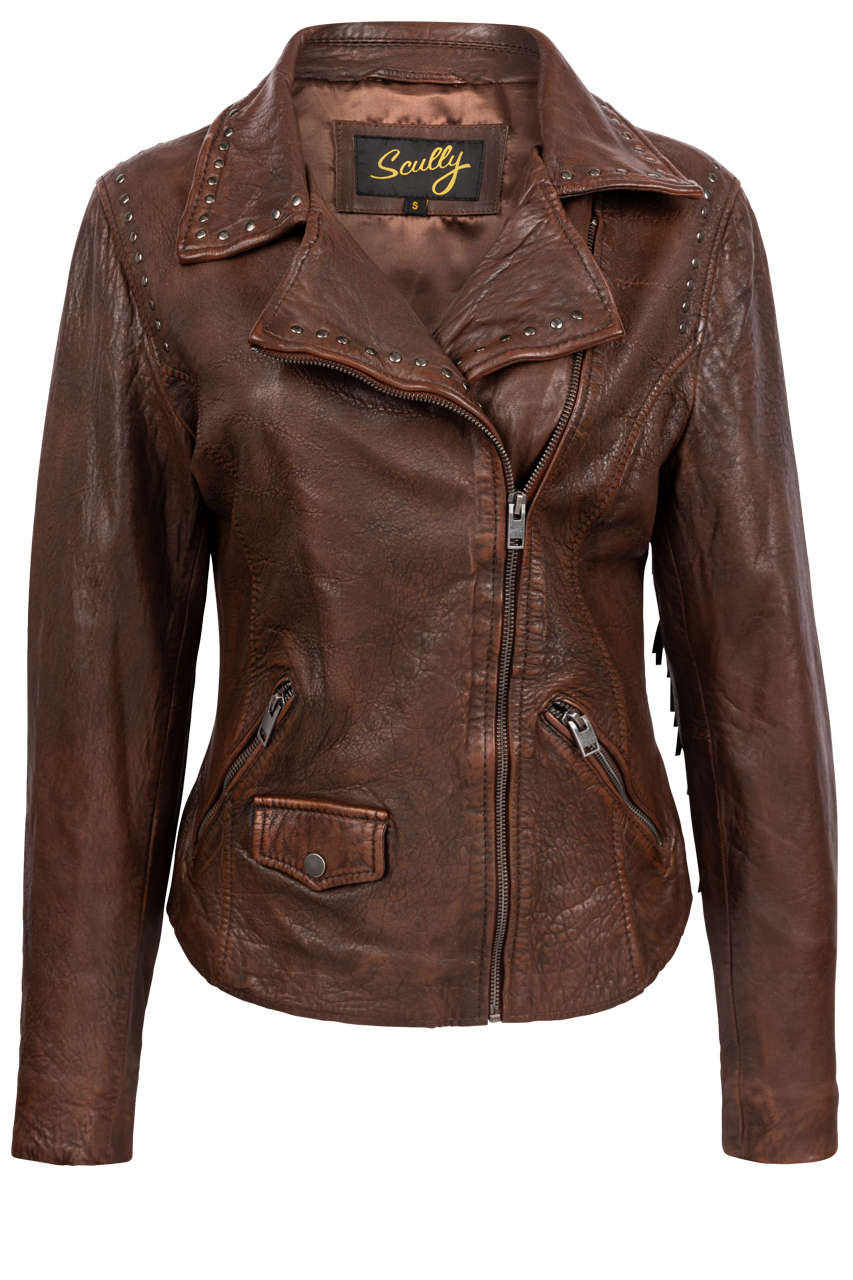 Tan Western Leather Jacket by Lady Scully main image 0