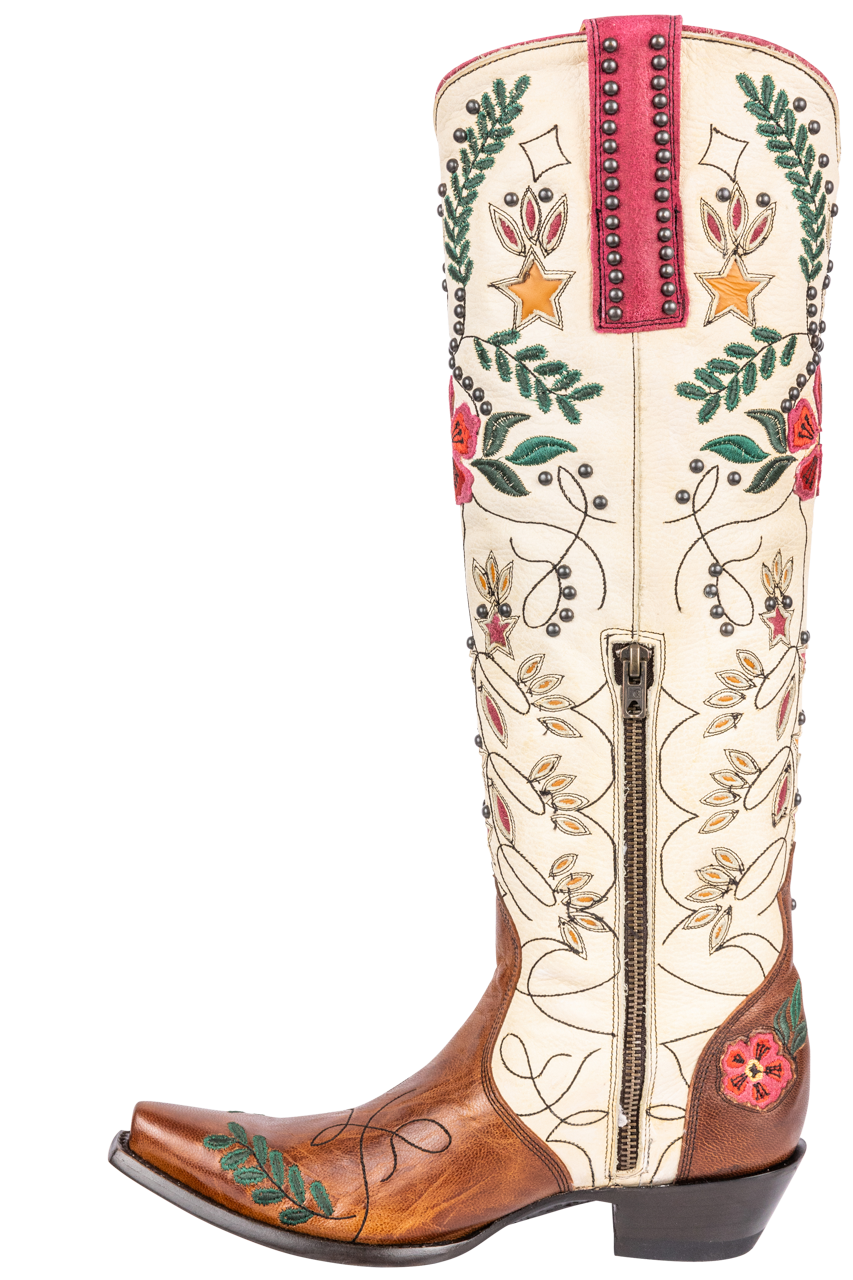 Old Gringo Full Bloom Cowgirl Boots - Cream