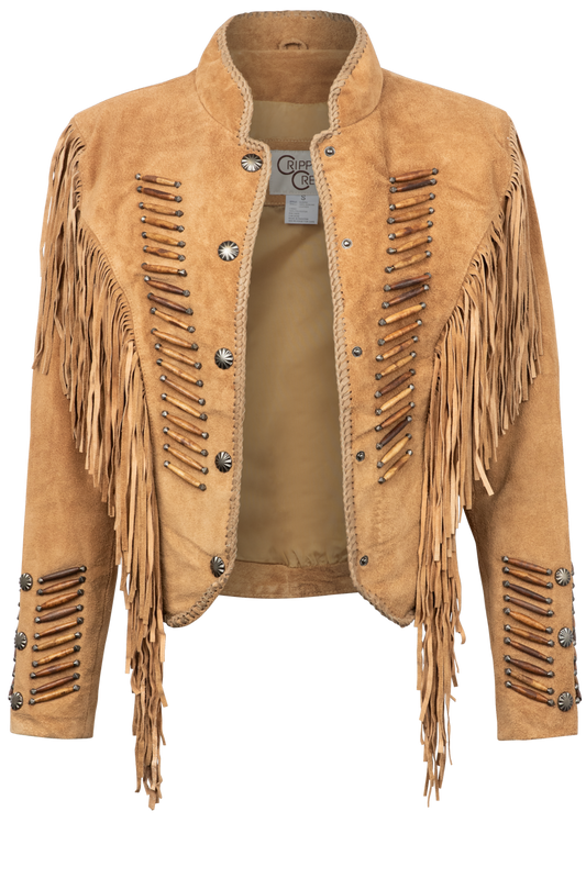 Cripple Creek Beaded Buffalo Suede Jacket