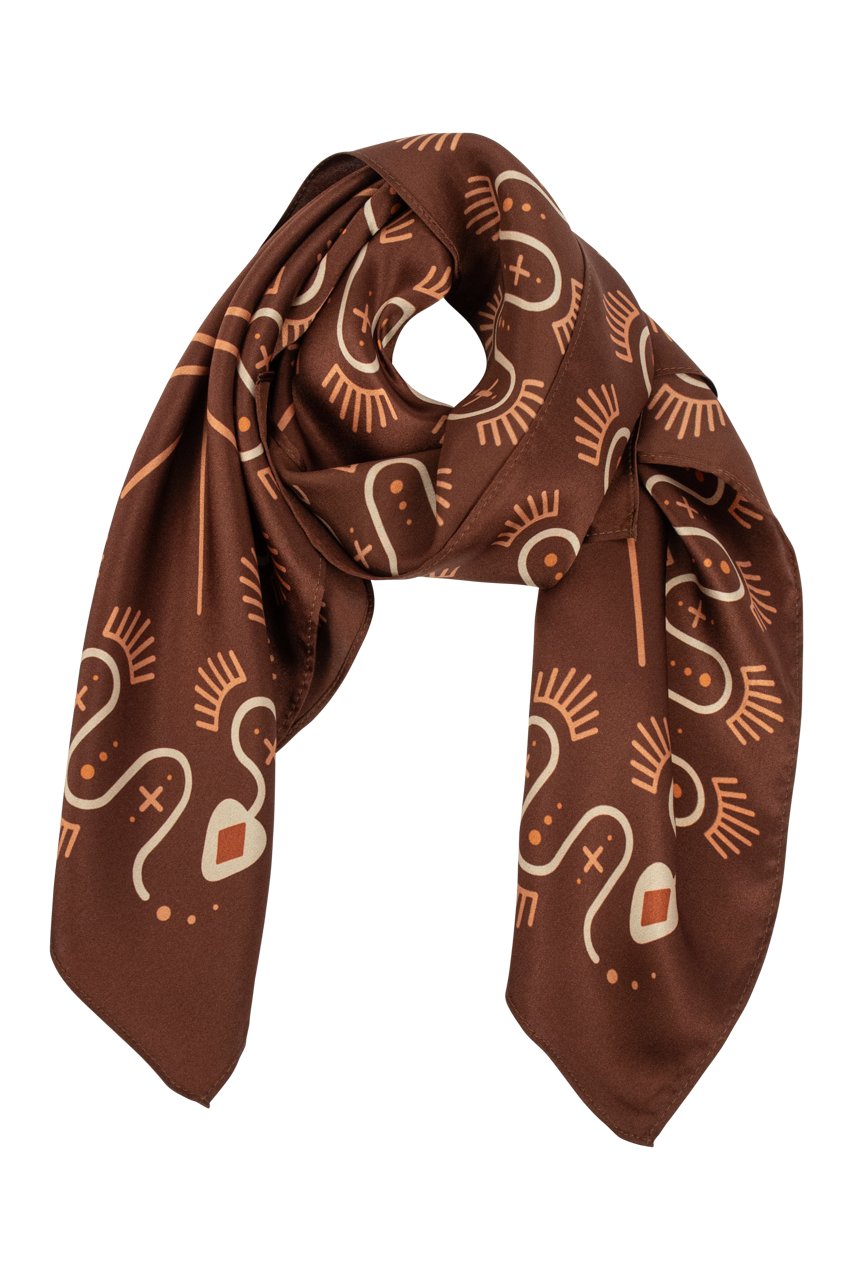 Sloppy Note newest Taker - Rust Hand Painted Silk Satin Scarf