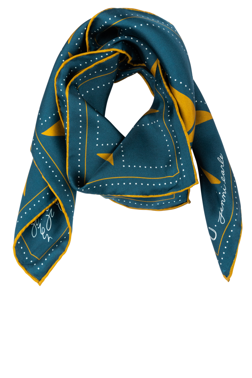 Jenni Earle Navy Silk Scarf