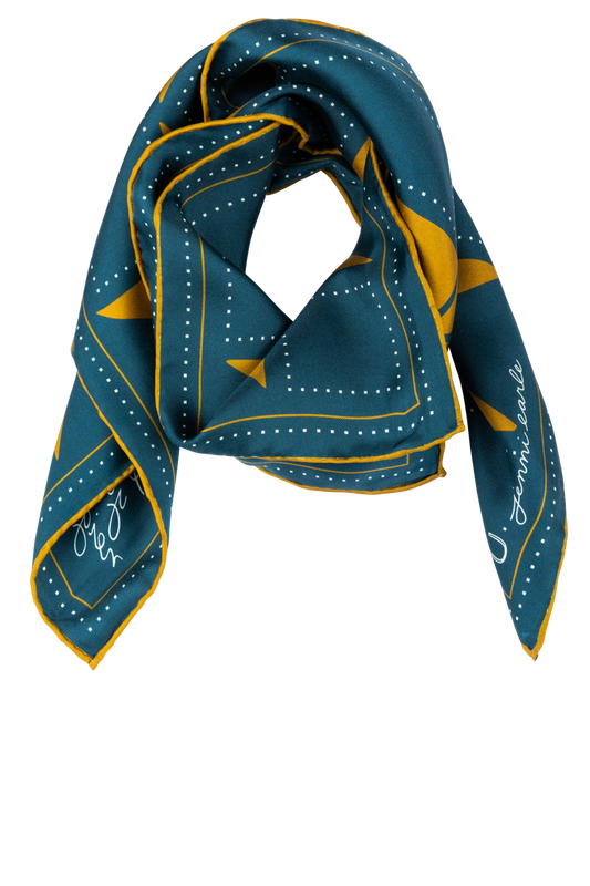 Jenni Earle Navy Silk Scarf
