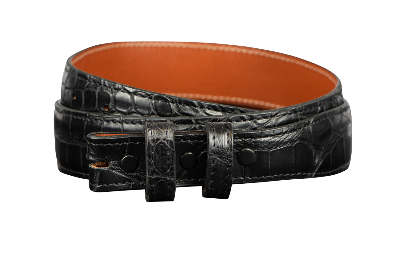 Chacon 1.25" Matte Alligator Tapered Belt Strap
