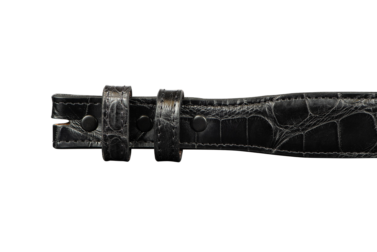 Chacon 1.25" Matte Alligator Tapered Belt Strap