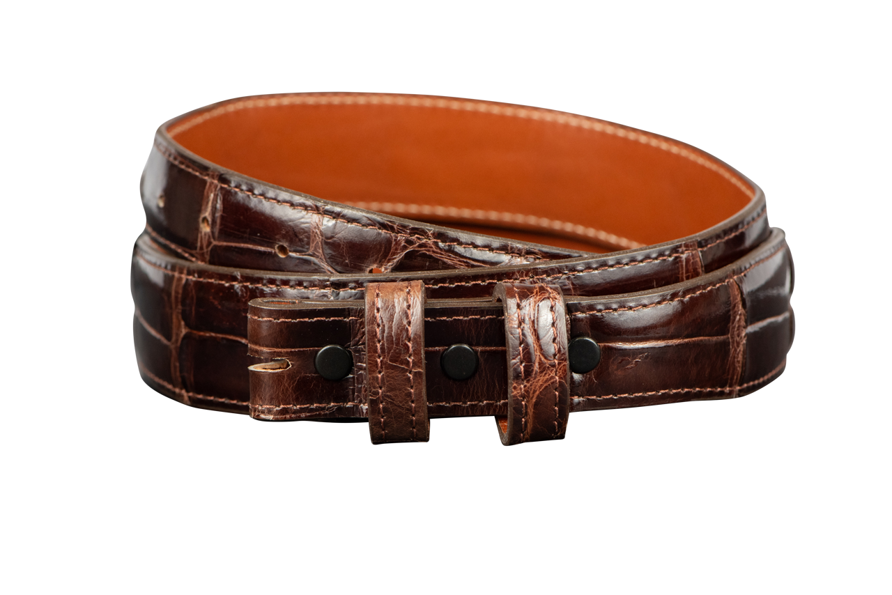 Chacon 1.25" Matte Alligator Tapered Belt Strap