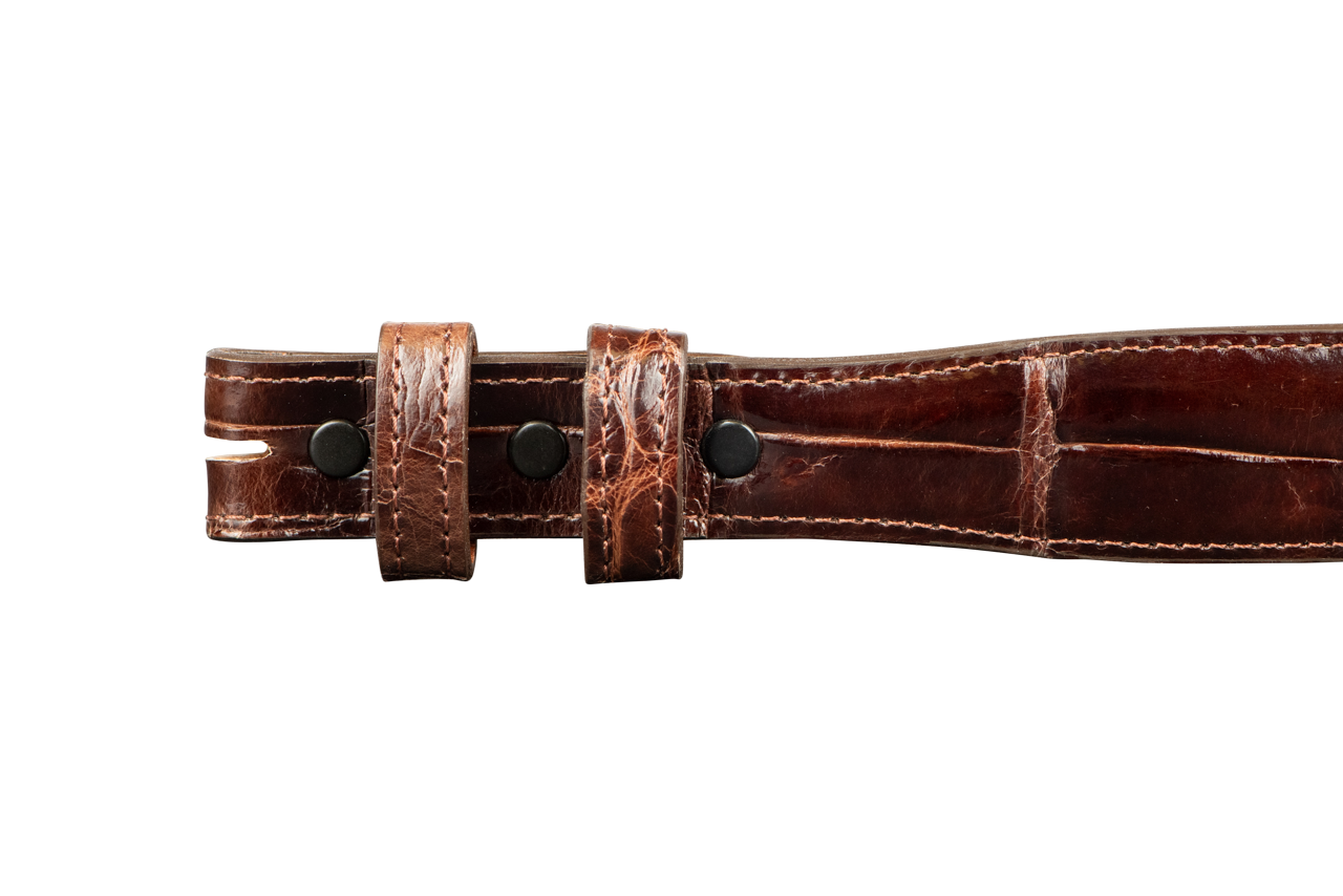 Chacon 1.25" Matte Alligator Tapered Belt Strap