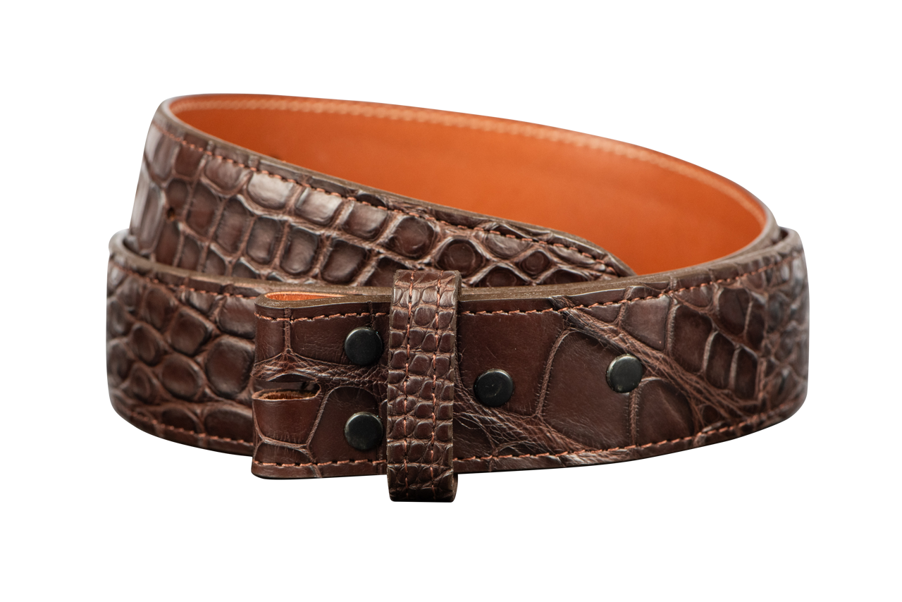 Chacon 1.5" Matte Alligator Straight Belt Strap