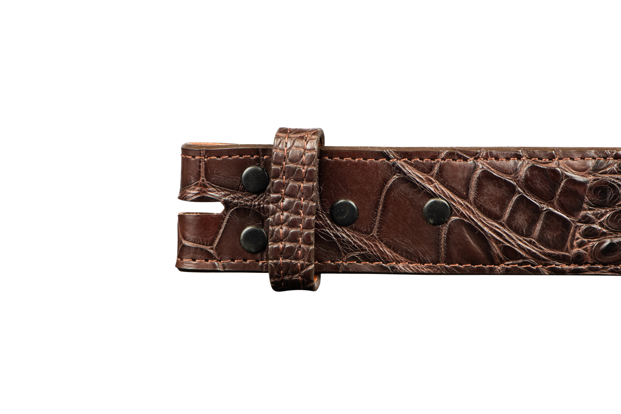 Chacon 1.5" Matte Alligator Straight Belt Strap