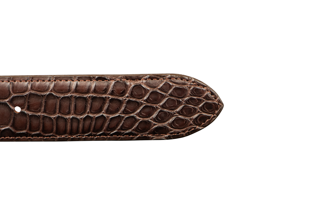 Chacon 1.5" Matte Alligator Straight Belt Strap