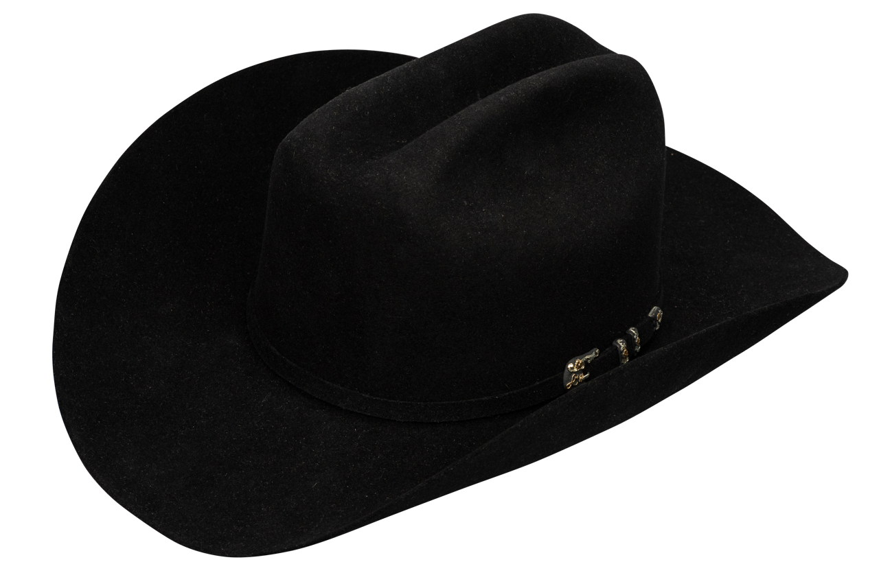 Llano Pinto Ranch Black Felt Hat 10X Size 7 W/Clear Rhinestone‎ Hat Band Women main image 3