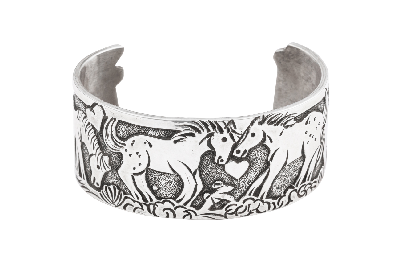 Silver Horse Cuff Bracelet