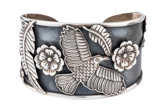 Sterling Silver Floral Cuff Bracelet