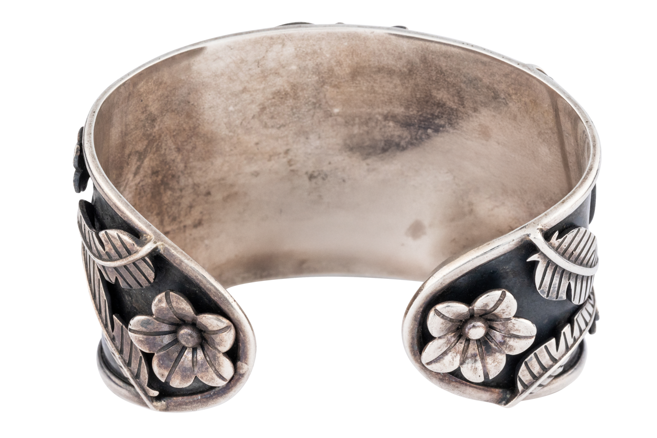 Sterling Silver Floral Cuff Bracelet