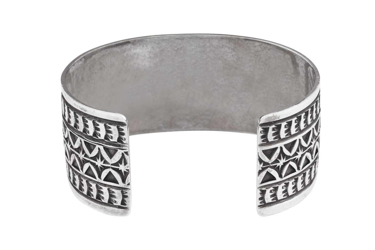 Engraved Silver Cuff Bracelet