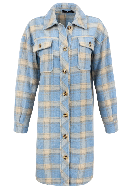 Maverick's Blue Midi Flannel Dress