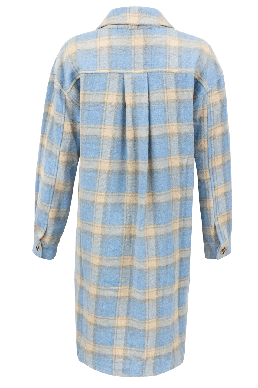 Maverick's Blue Midi Flannel Dress