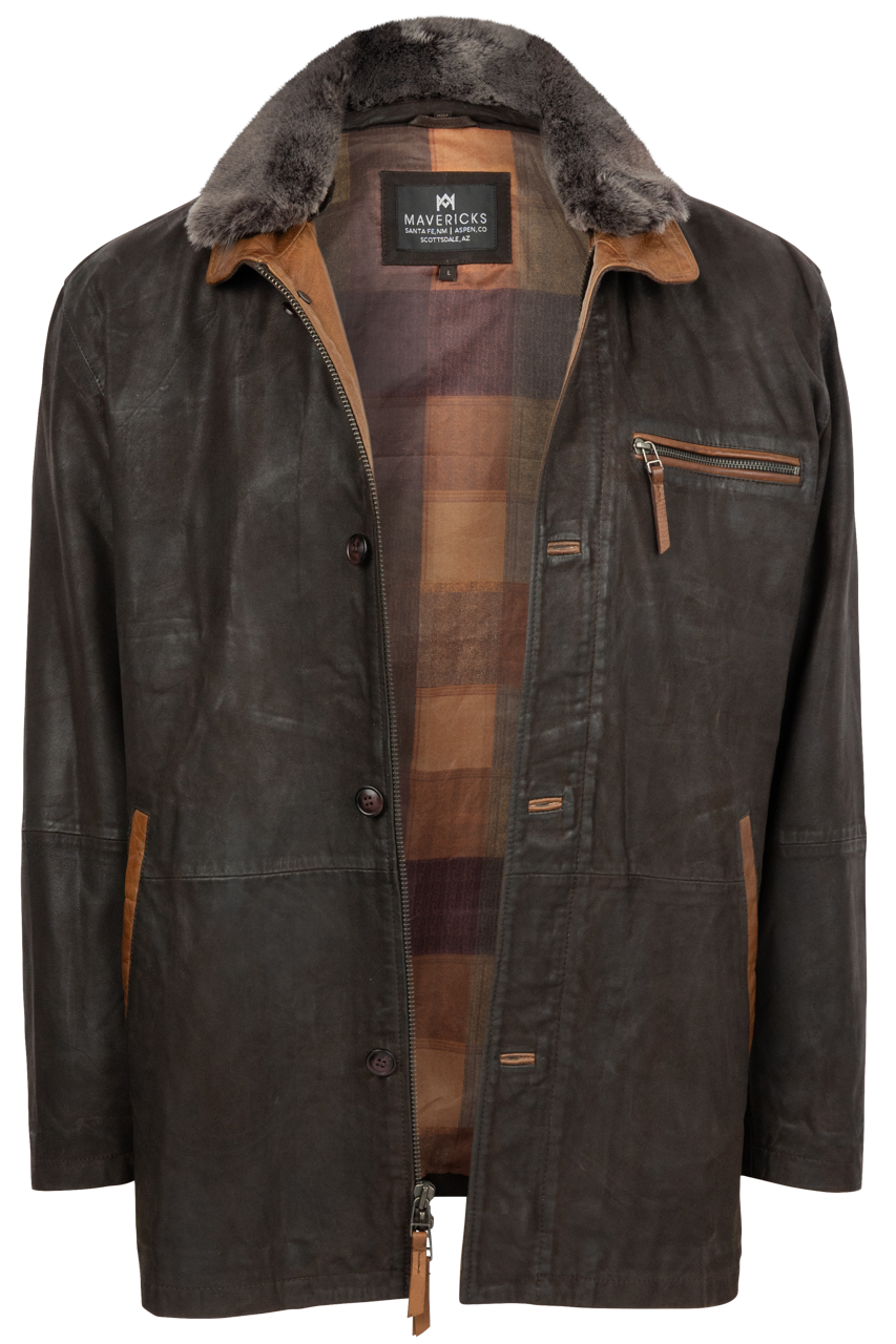 Leather M And Co Coats Maverick's Chocolate Lambskin Leather