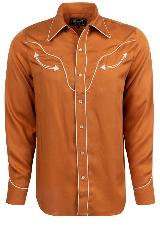 H Bar C Snap Front San Fernando Shirt - Burnt Orange