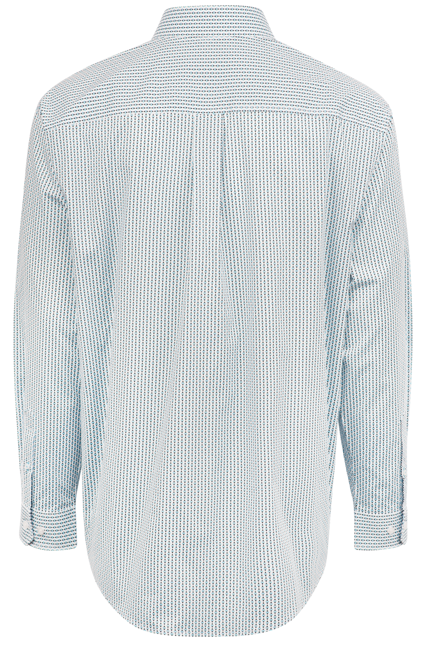 Cinch Diamond Stripe Button-Front Shirt - Blue