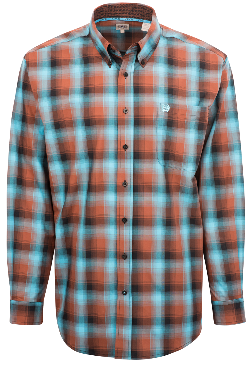 Cinch Plaid Button-Front Shirt - Sequoia