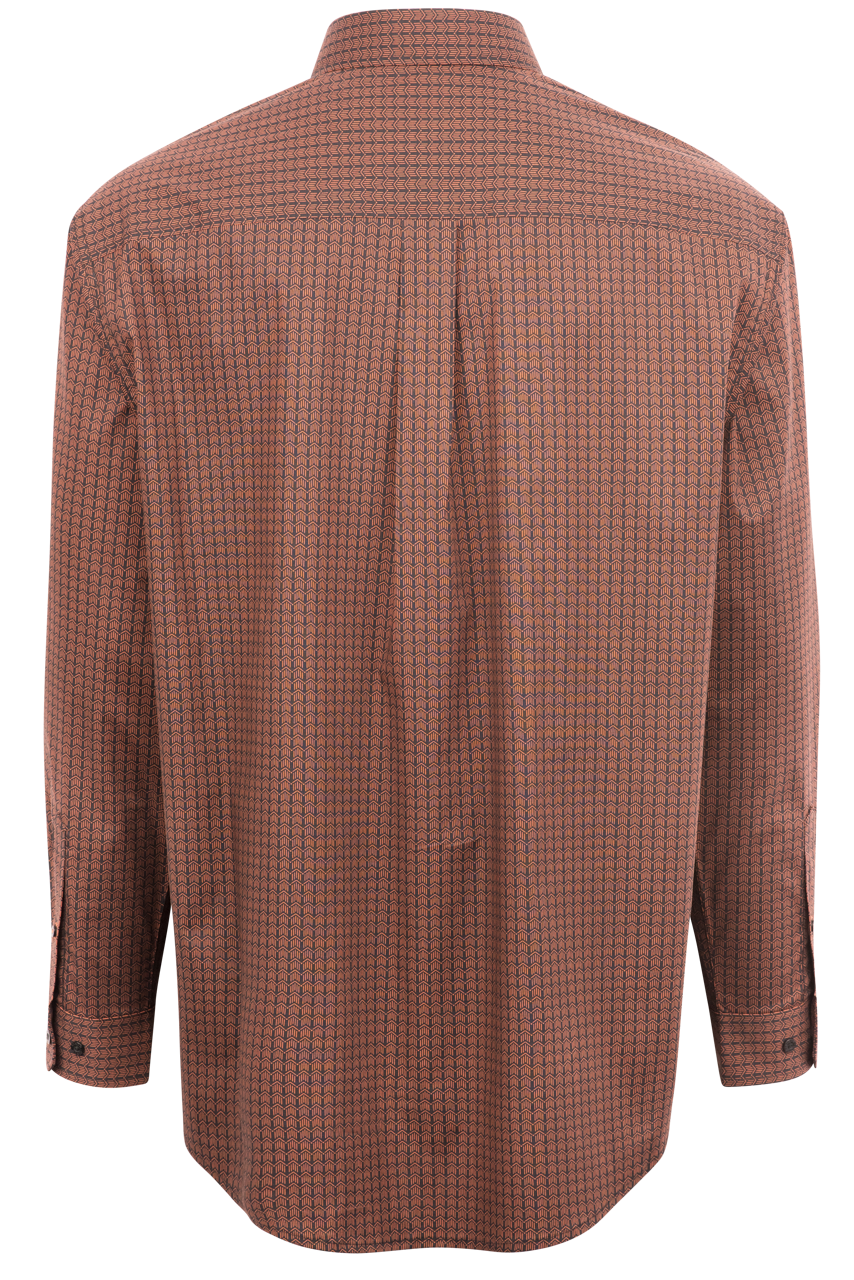 Cinch Casas Print Button-Front Shirt - Brown