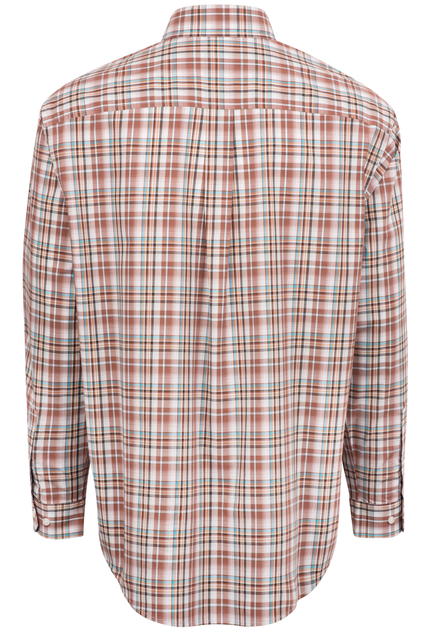 Cinch Plaid Button-Front Shirt - Red