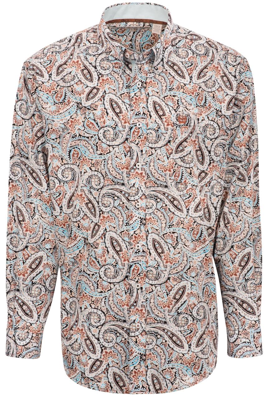 Cinch Paisley Print Button-Front Shirt - Multi