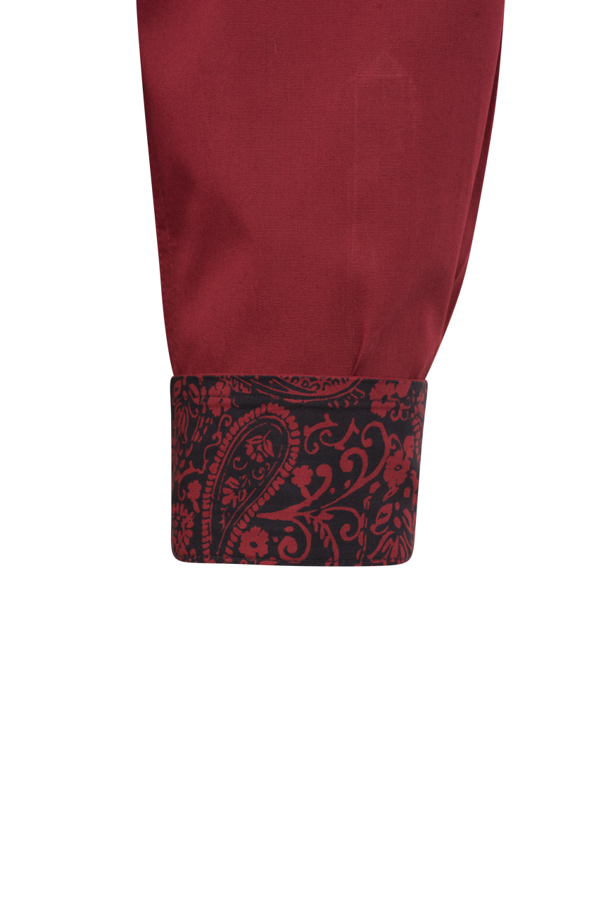 Cinch Button-Front Shirt - Solid Red