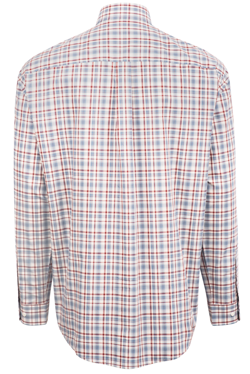 Cinch Plaid Button-Front Shirt - Red & Blue