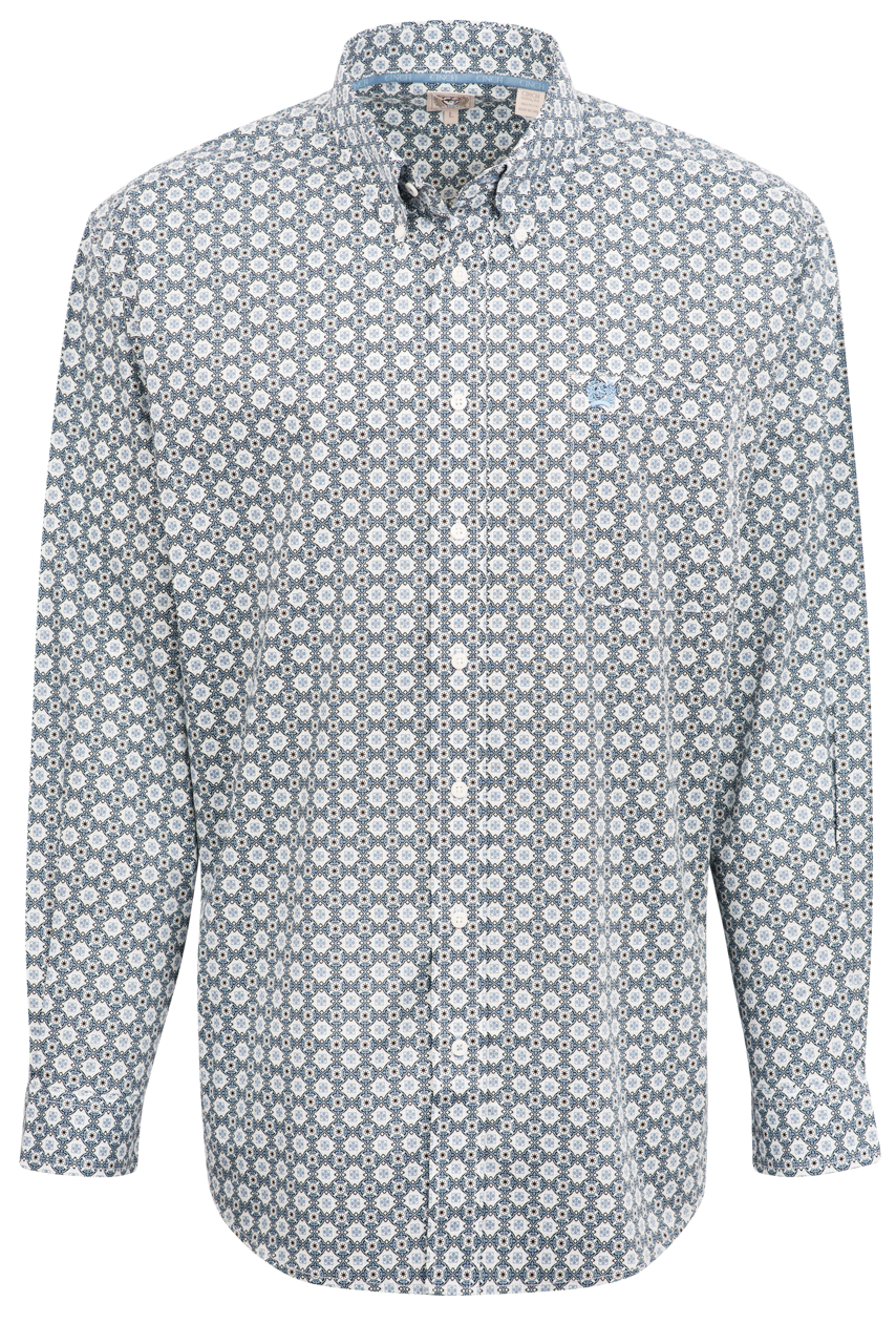 Cinch Foulard Print Button-Front Shirt - Blue